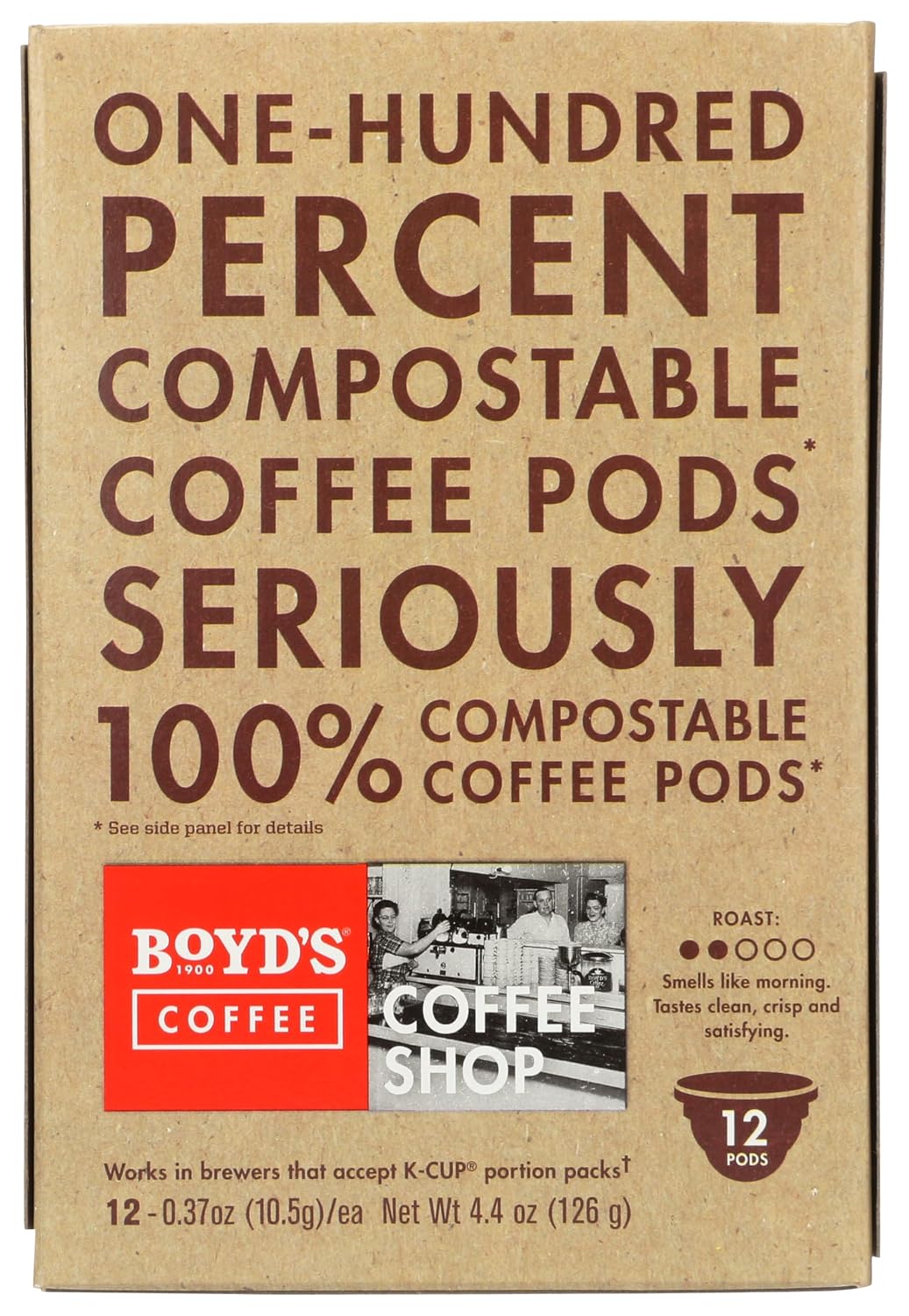 Boyd's Coffee Red Wagon Single Serve, 12 Count | BPI certified, Rainforest Alliance beans, smoky flavor, smooth finish, roasted in Portland, Oregon