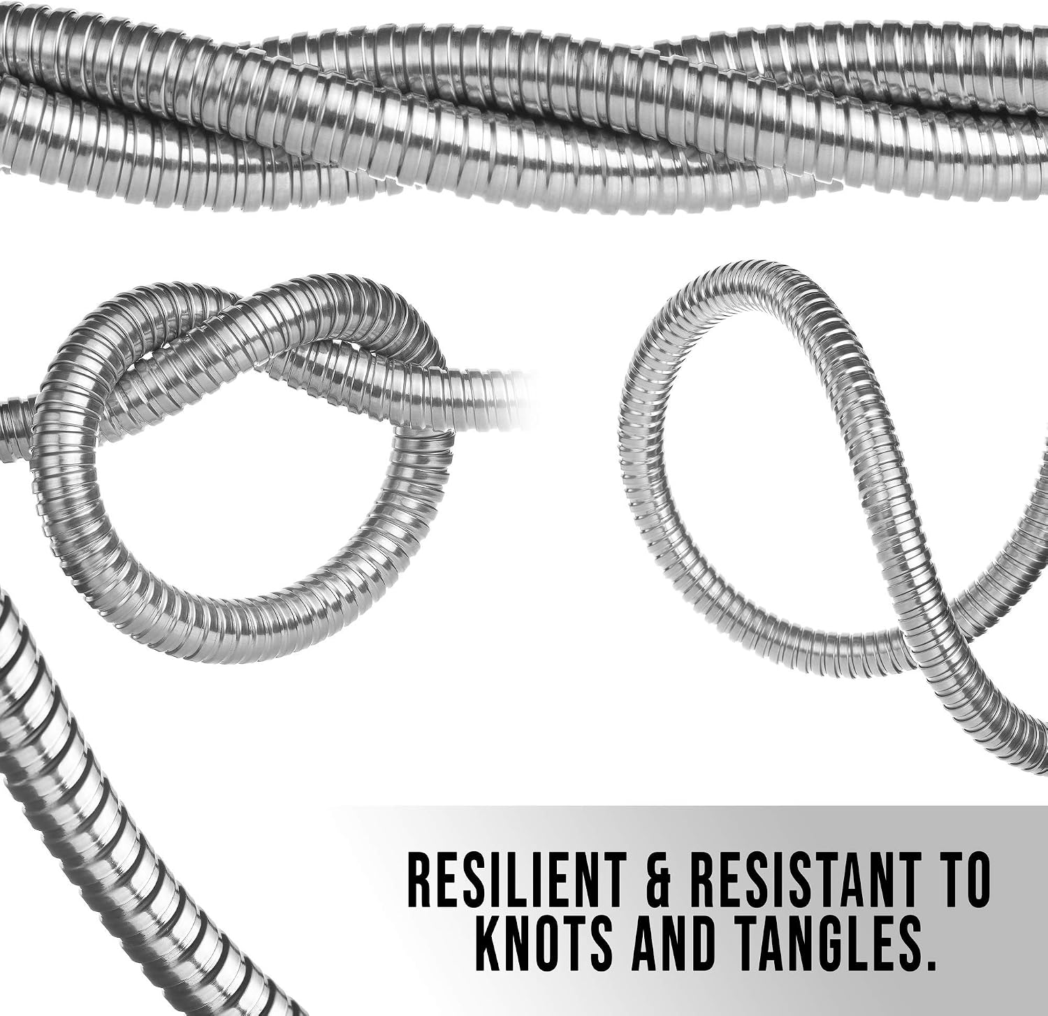Tardigrade Metal Garden Hose 50 FT, Heavy Duty 304 Stainless Steel Water Hoses, Unmatched Durability, Flexible, No Kink & Tangle, Lightweight