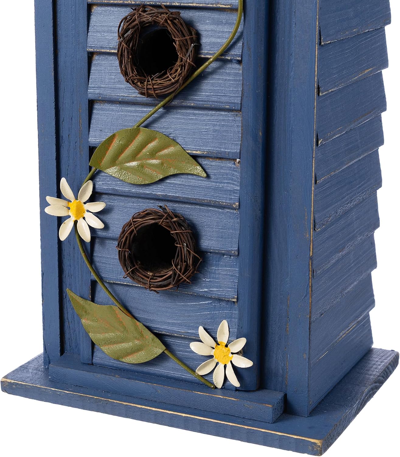 Glitzhome 12" H Green Hanging Distressed Solid Wood Garden Bird House Decorative Birdhouse