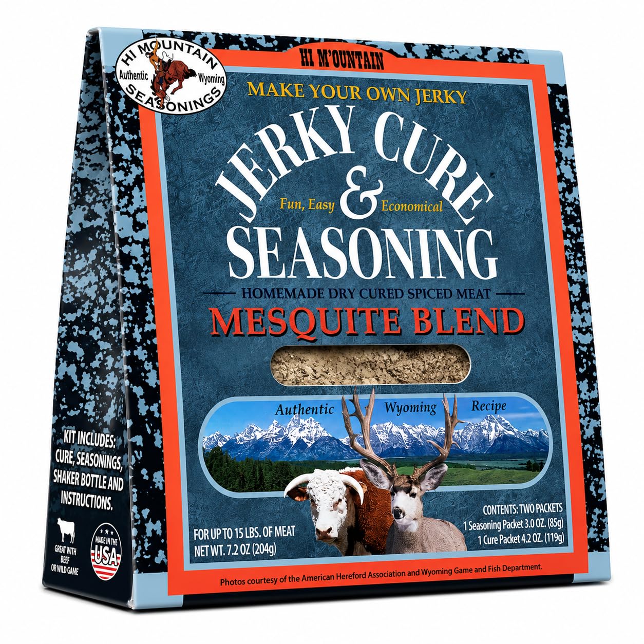 Hi Mountain MESQUITE BLEND Jerky Seasoning and Cure Kit | Beef & Venison | Bold mesquite smoke flavor, perfect jerky seasoning for deer, elk
