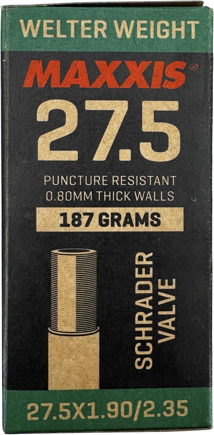 Maxxis 27.5" x 1.90-2.35" Welter Weight Bicycle Inner Tube | Presta or Schrader Valves | Puncture Resistant | MTB Bike Tube