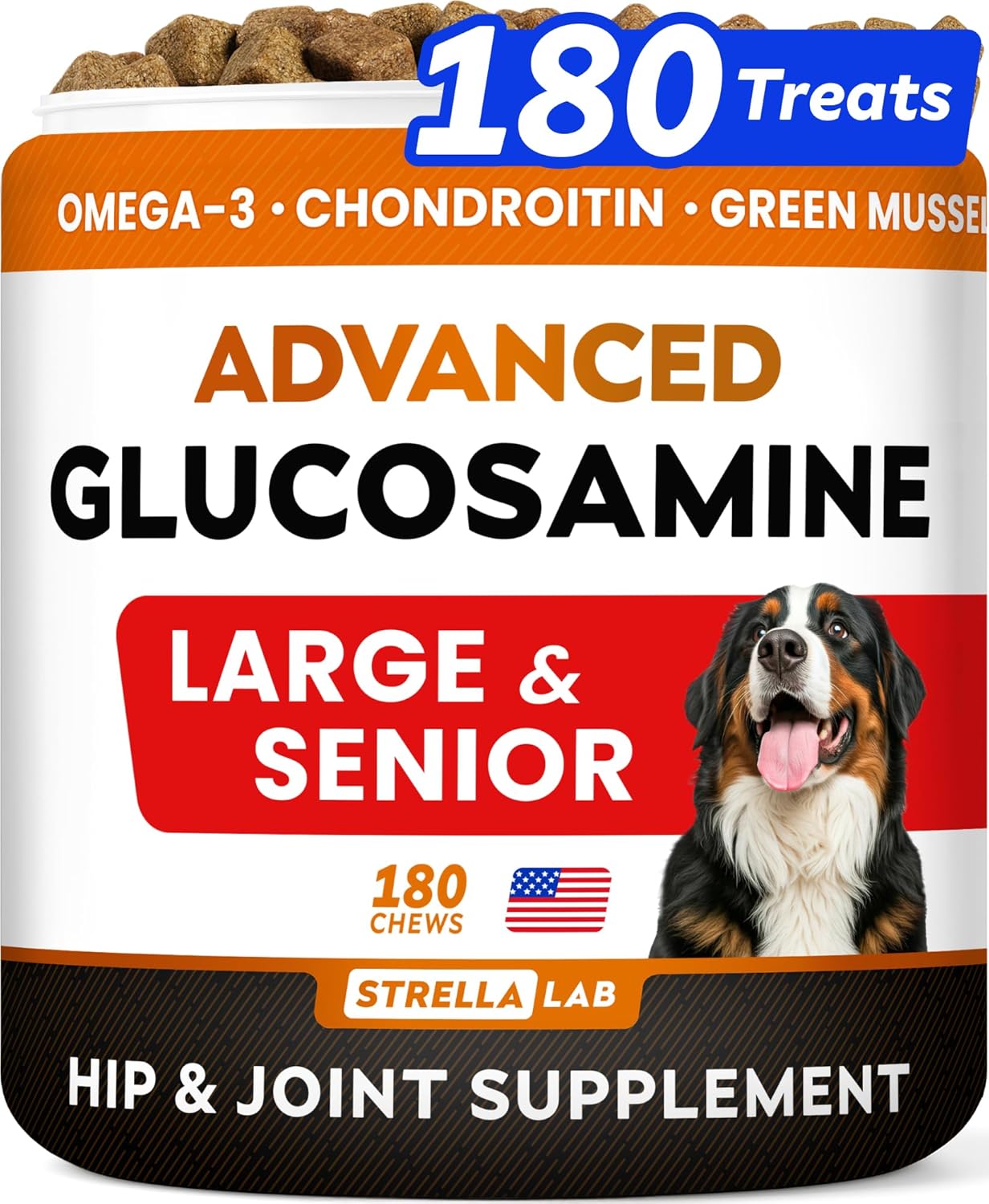 Advanced Glucosamine for Dogs, Chondroitin & MSM Hip Joint Supplement Chews