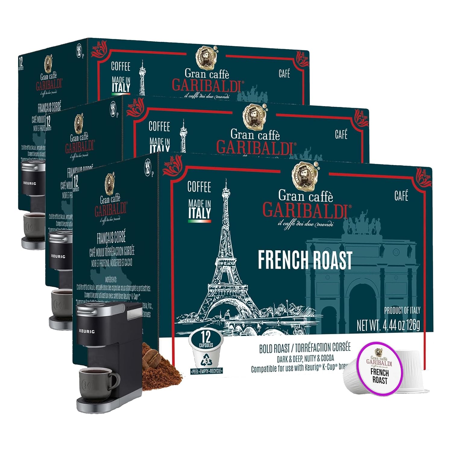 Caffè Garibaldi Colombian Coffee Pods for Keurig K-Cup Brewers, 12 Count