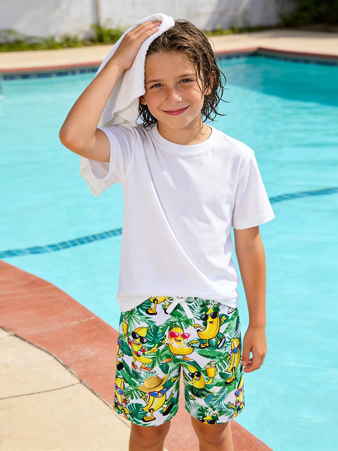BFUSTYLE Boys Swim Trunks Mesh Lining Kids Bathing Suit 5-14 Years Shorts