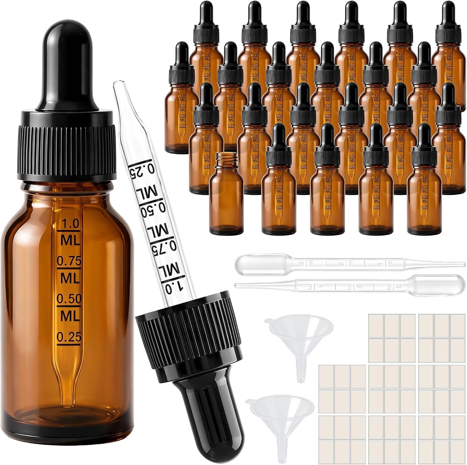 PrettyCare Glass Eye Dropper Bottles 99 Pack