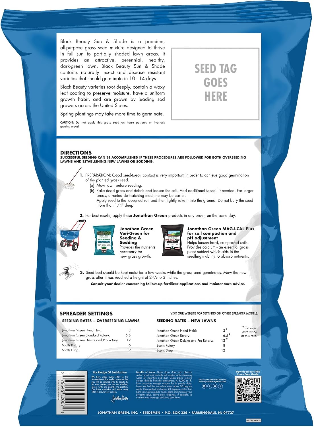 Jonathan Green (12005) Black Beauty Sun & Shade Grass Seed - Cool Season Lawn Seed (7 lb)