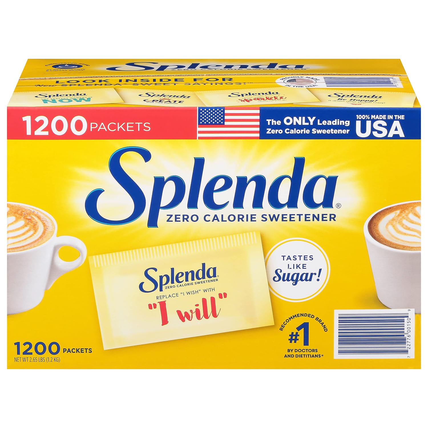 SPLENDA Zero Calorie Sweetener, 700 Count Packets