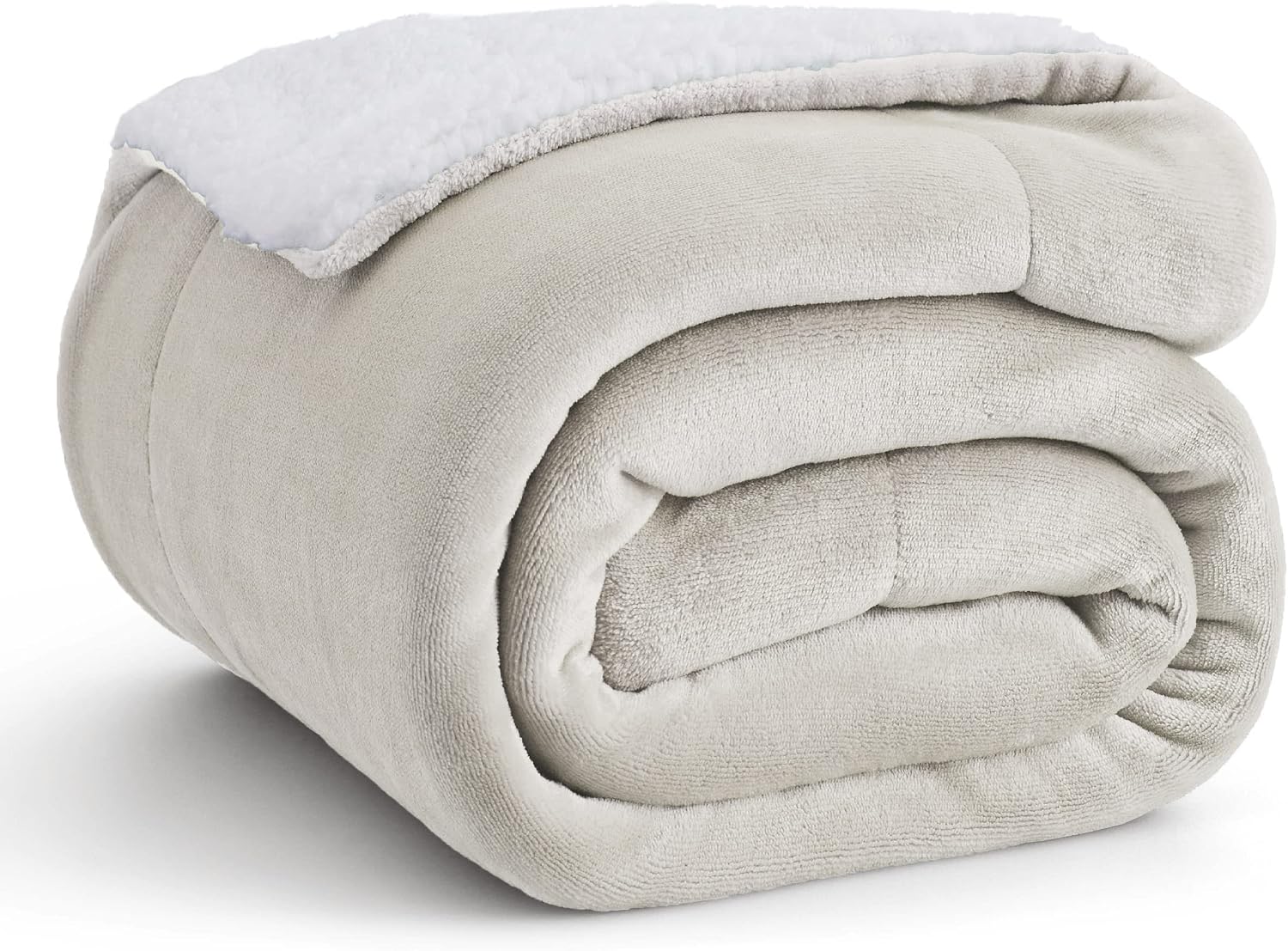 Bedsure GentleSoft Sherpa Fleece Throw Blanket for Couch, Non-Heated, Thick & Warm Cozy Blanket for Winter Fall, Soft Fuzzy Plush Throw Gifts for Women and Men, Grey, 50x60 Inches
