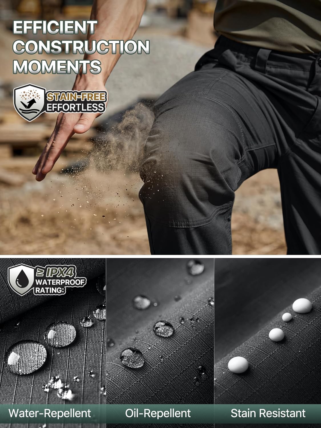 FREE SOLDIER Mens Cargo Work Tactical Pants Ripstop