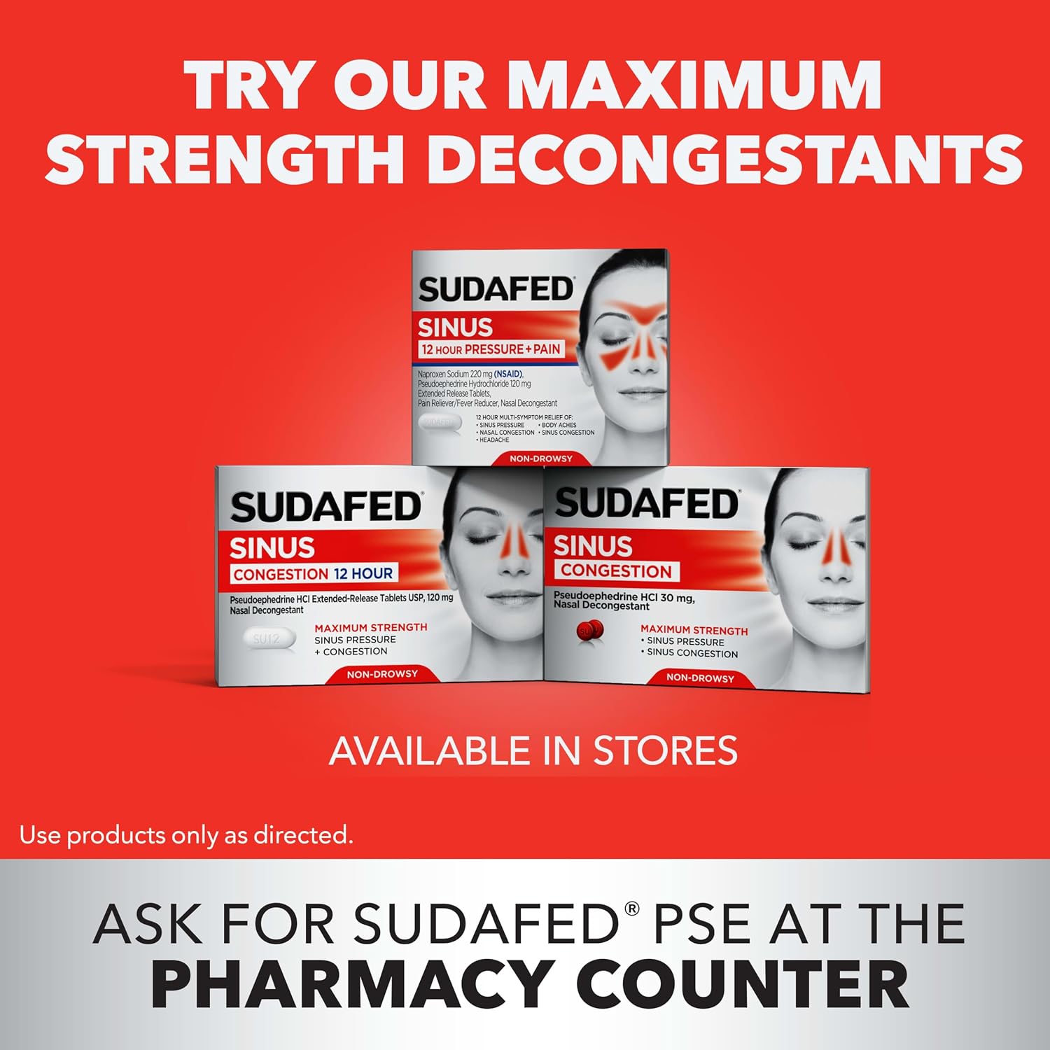 Sudafed PE Day + Night Tablets, Phenylephrine HCl, 20 ct | Diphenhydramine HCl, Maximum Strength Decongestant & Antihistamine