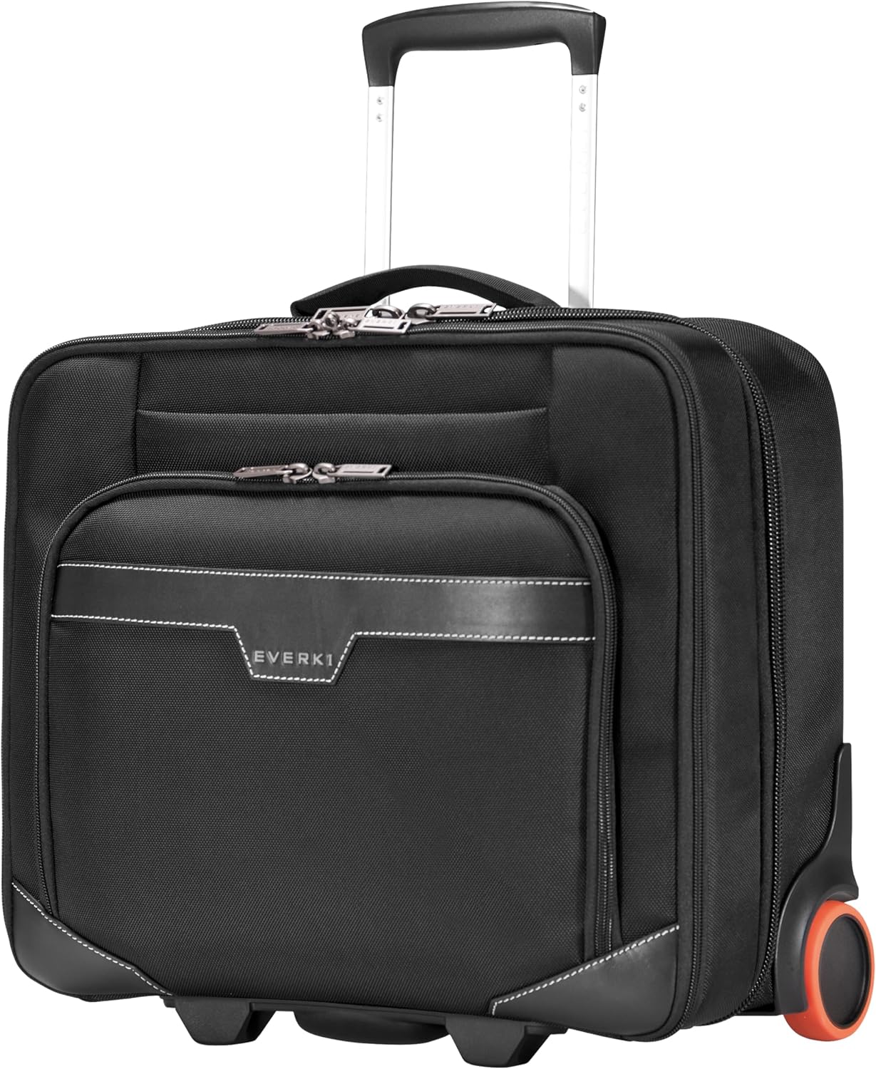 EVERKI Journey Rolling Laptop Briefcase for Men & Women, Black - 27L | Ballistic Nylon, Carry On Luggage w/ Wheels, Business & Travel - Friendly
