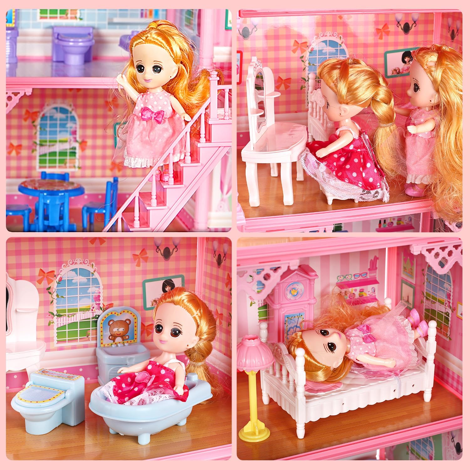 Huge Dollhouse for Girls, 11-Room Doll House Gift for Girls 3-10