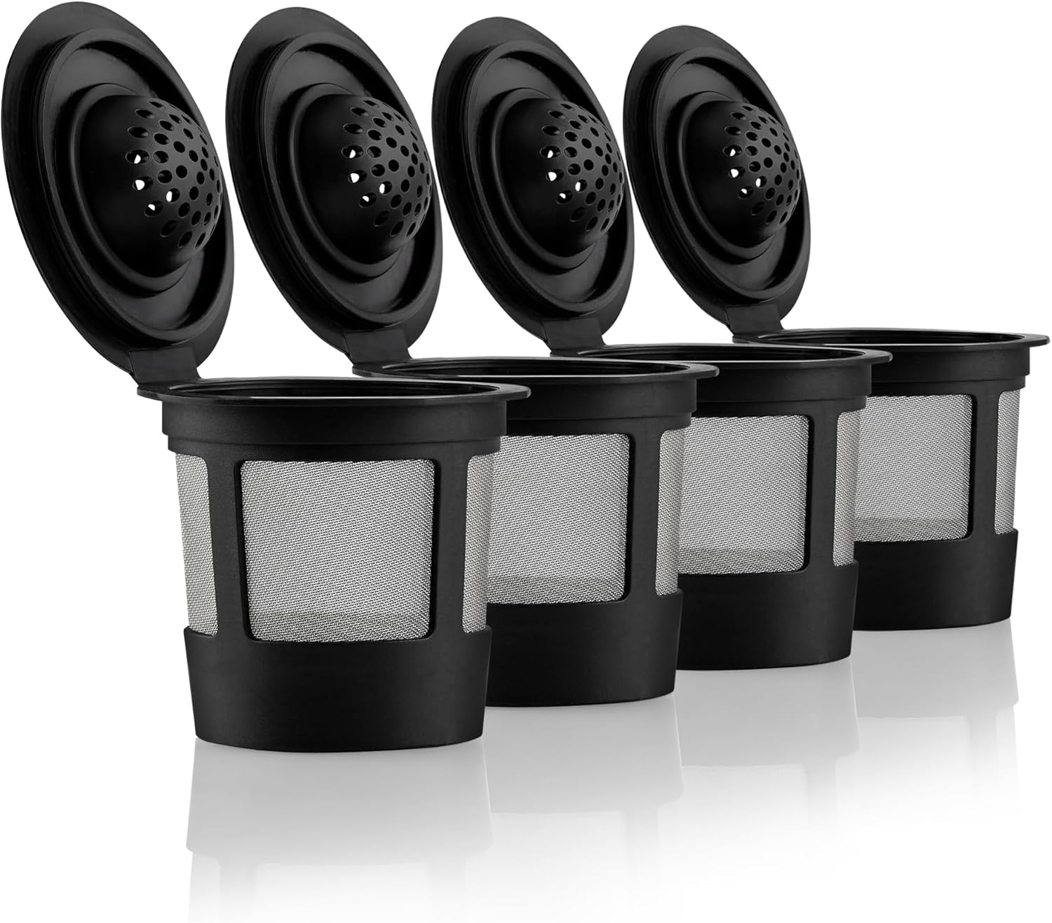 4 Reusable K Cups for Keurig Coffee Makers - BPA Free Universal Fit Purple Refillable Kcups Coffee Filters for 1.0 and 2.0 Keurig Brewers