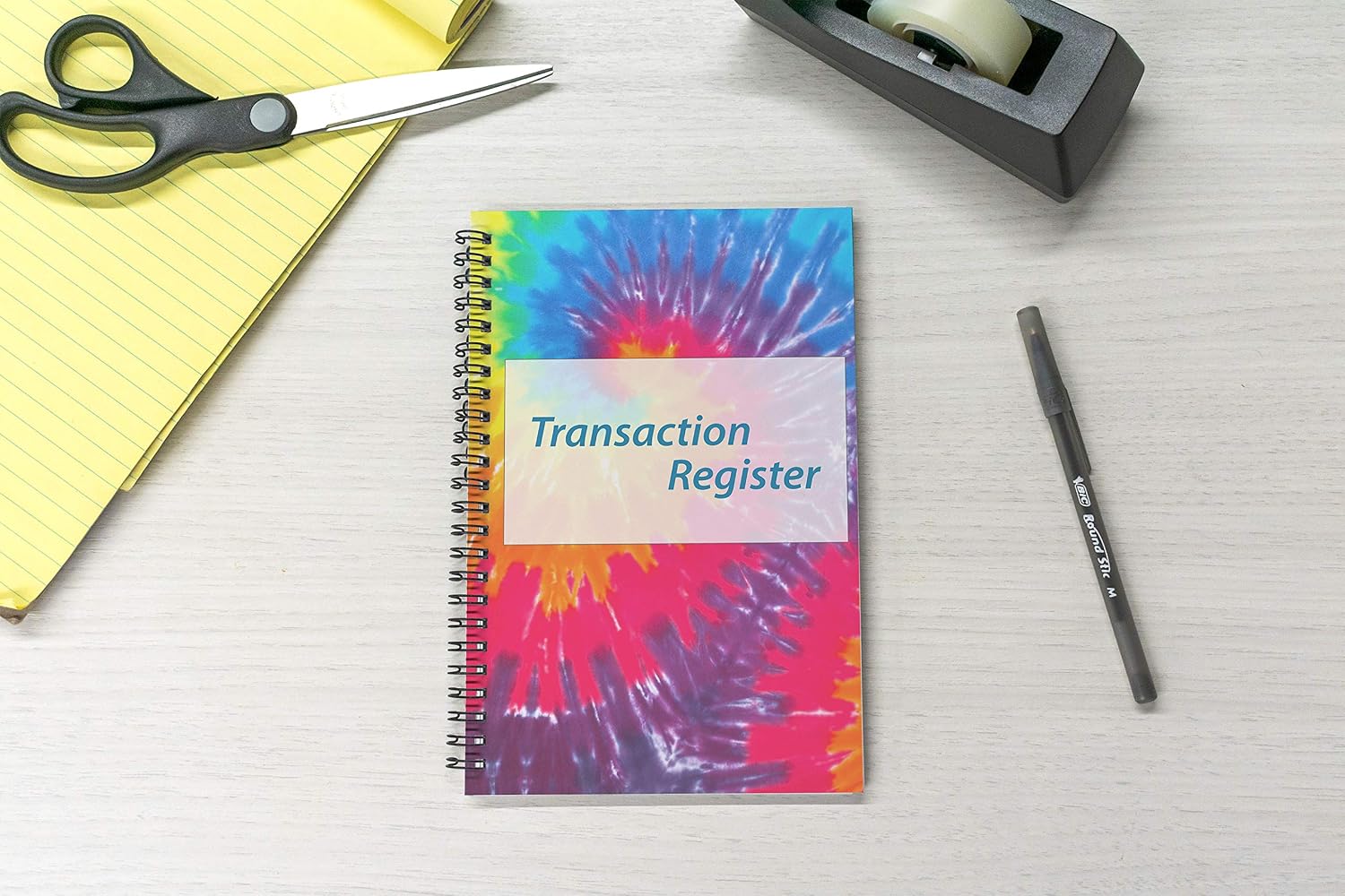 Side Spiral Bound Tie Dye Checkbook/Transaction Register