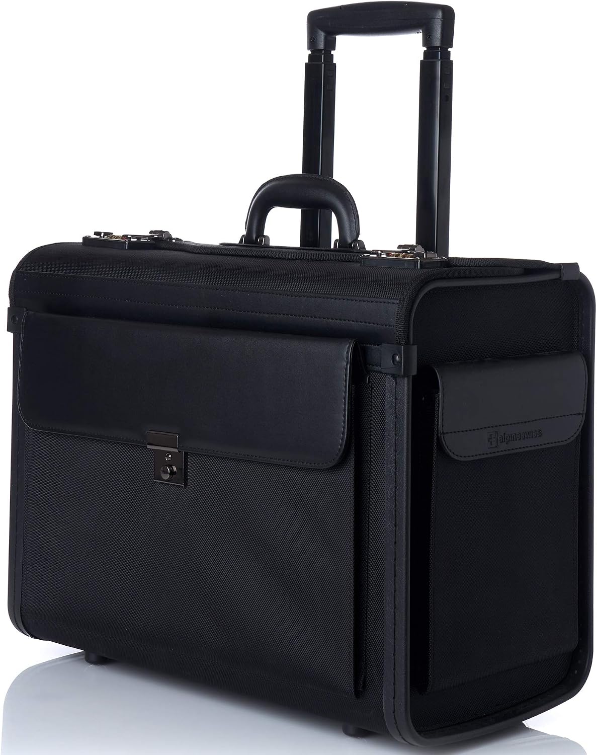 Alpine Swiss Rolling 17" Laptop Briefcase on Wheels Attache Lawyers Case Legal Size