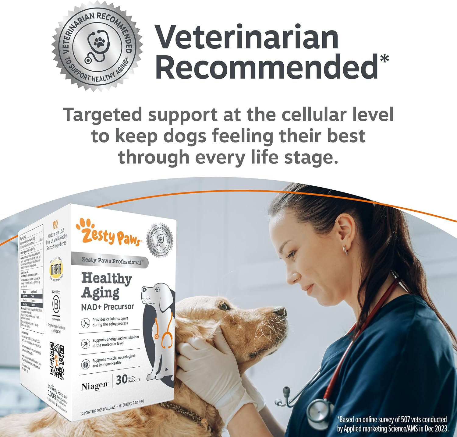 Zesty Paws Dog Multivitamin, Chewable Dog Vitamins and Supplements for Hip & Joints, Skin & Coat, Omega 3 Fish Oil for Dogs- Senior & Puppy Multivitamin- Chicken- 90ct