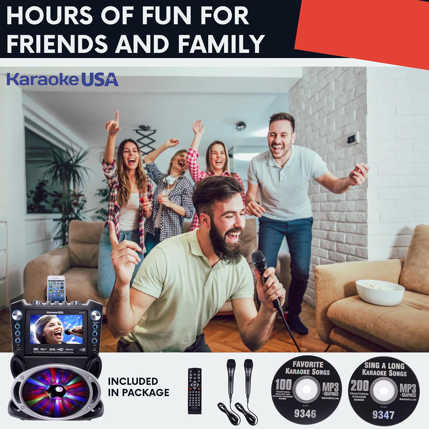 Karaoke Machine with Lyrics Display 7" Screen. CD+G, DVD, MP3+G, MP3
