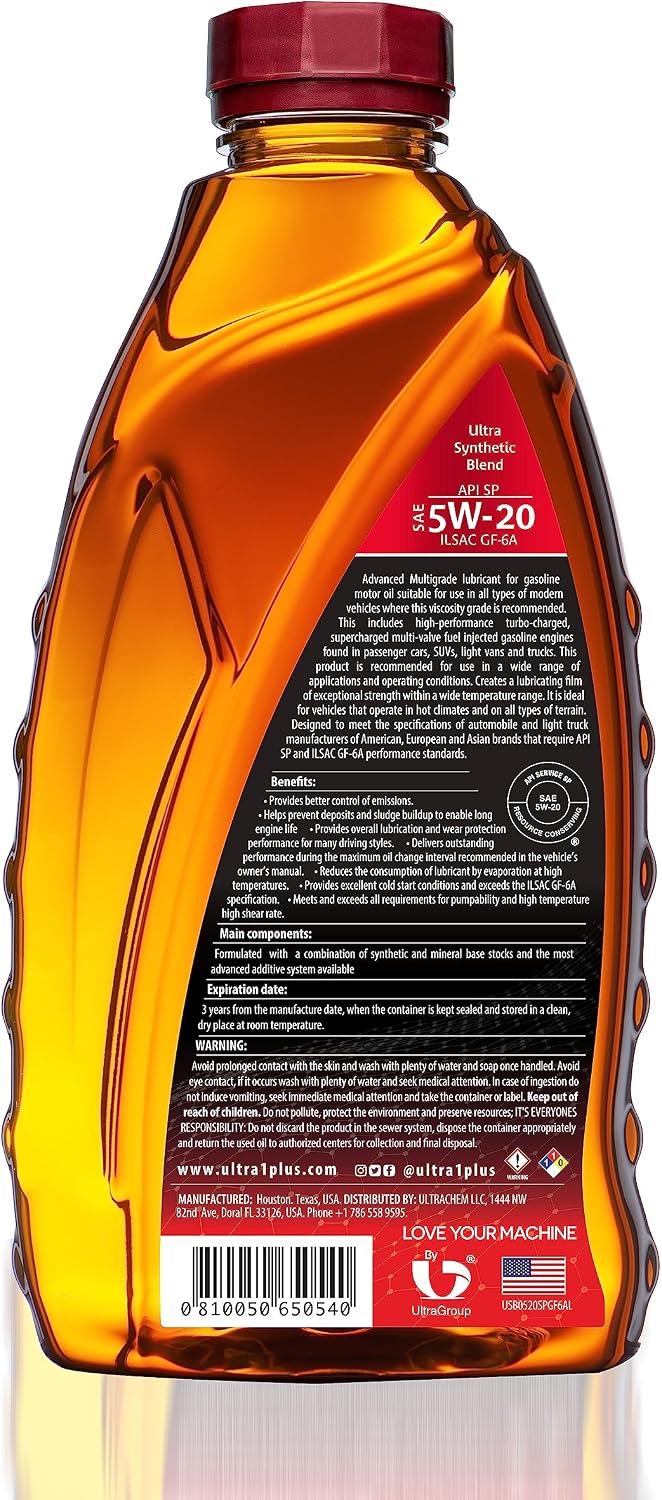 SAE 5W-30 Synthetic Blend Motor Oil API SP ILSAC GF-6A 1 Gallon