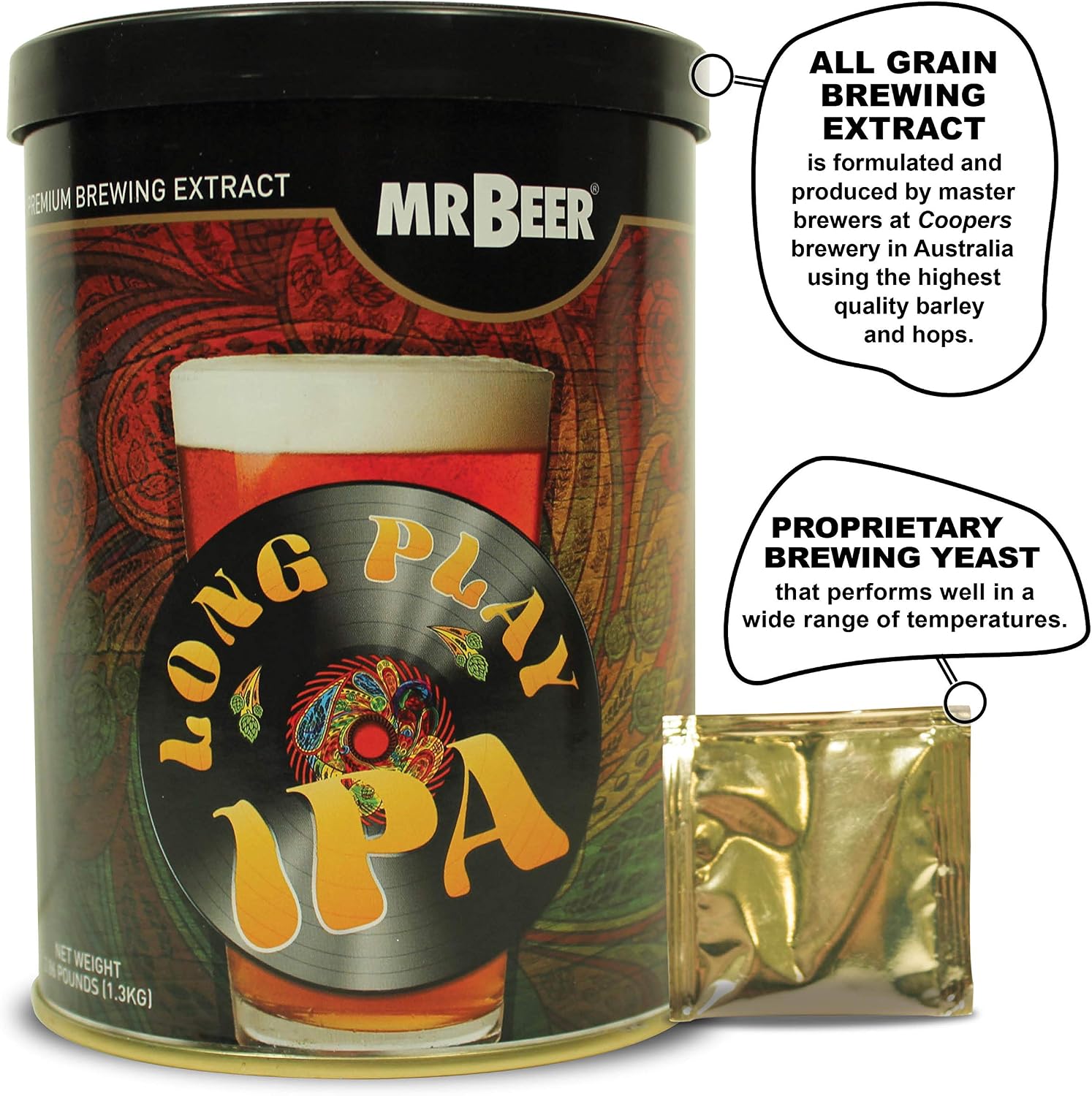 Mr. Beer Long Play IPA 2 Gallon Homebrewing Refill