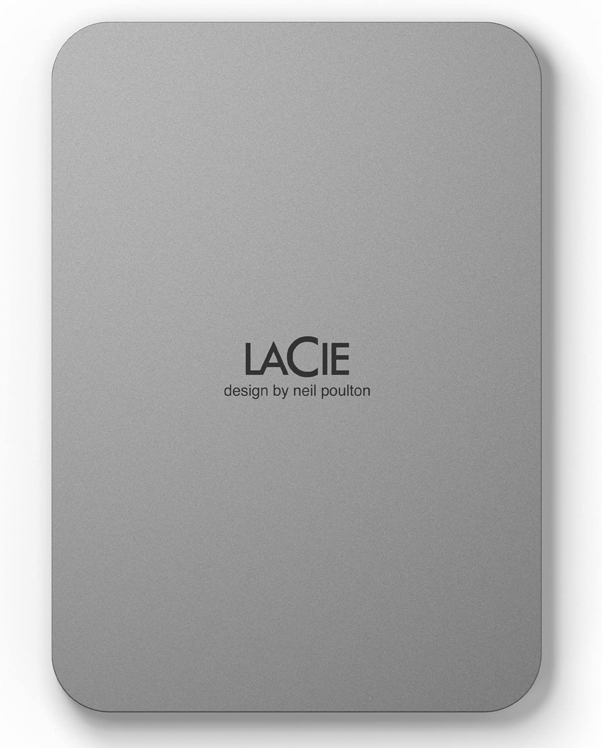 LaCie Mobile Drive, 5TB, External Hard Drive Portable - Moon Silver, USB-C 3.2, for PC and Mac, Post-Consumer Recycled