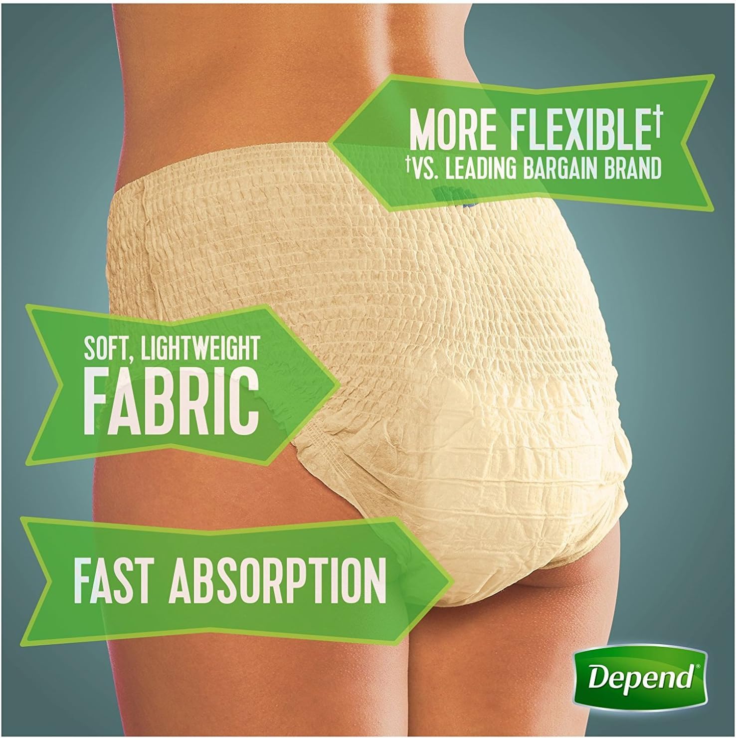 Depend FIT-FLEX Incontinence Underwear for Women, Disposable, Maximum Absorbency, Large, Blush, 52 Count (2 Packs of 26) (Packaging May Vary)