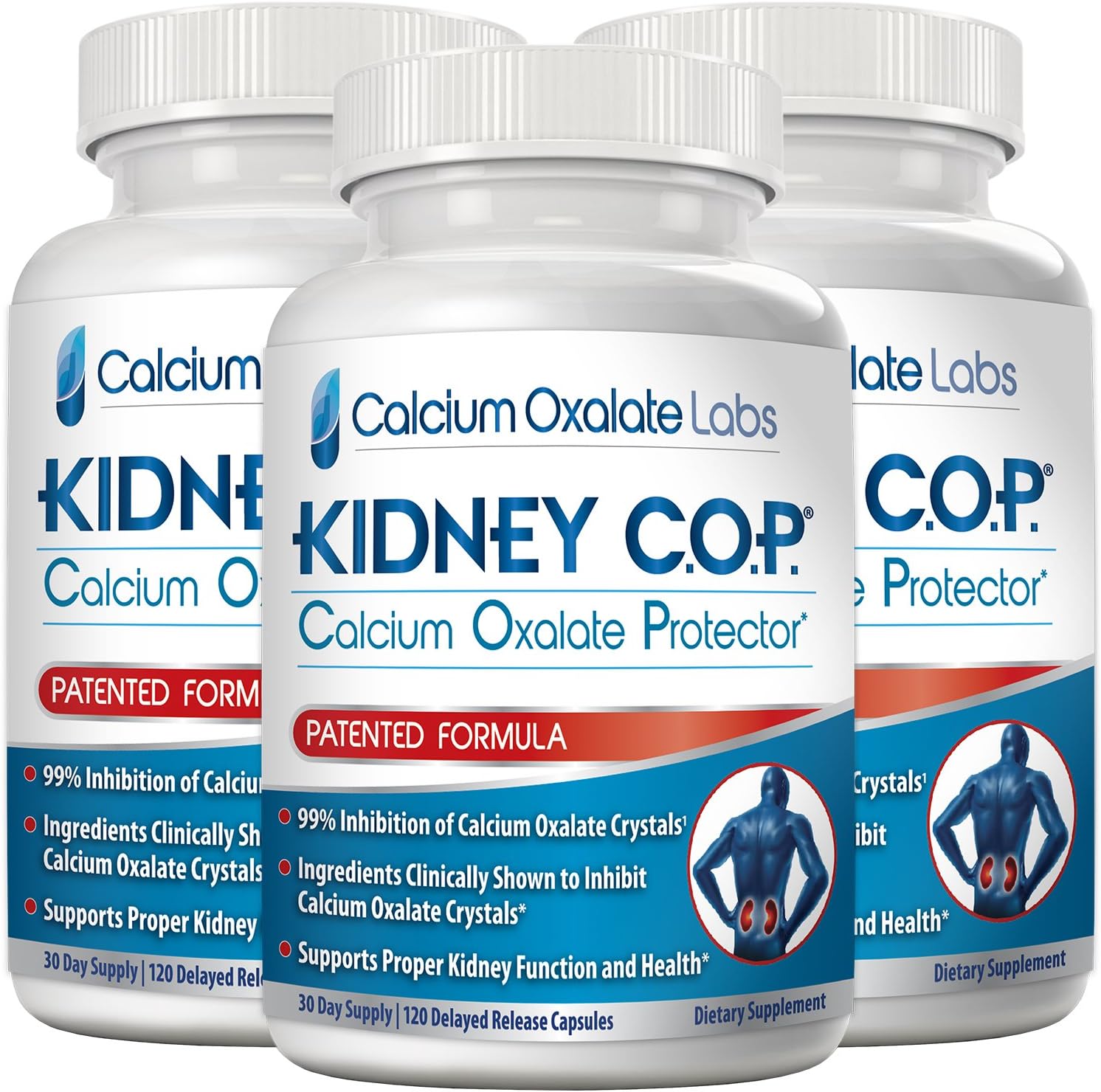 KIDNEY C.O.P. Calcium Oxalate Kidney Stone Support Supplement 120 Caps | Urologist Recommended, 99% Calcium Oxalate Inhibition, 5X Stronger Than Chanca Piedra, Patented Formula, 30-day supply