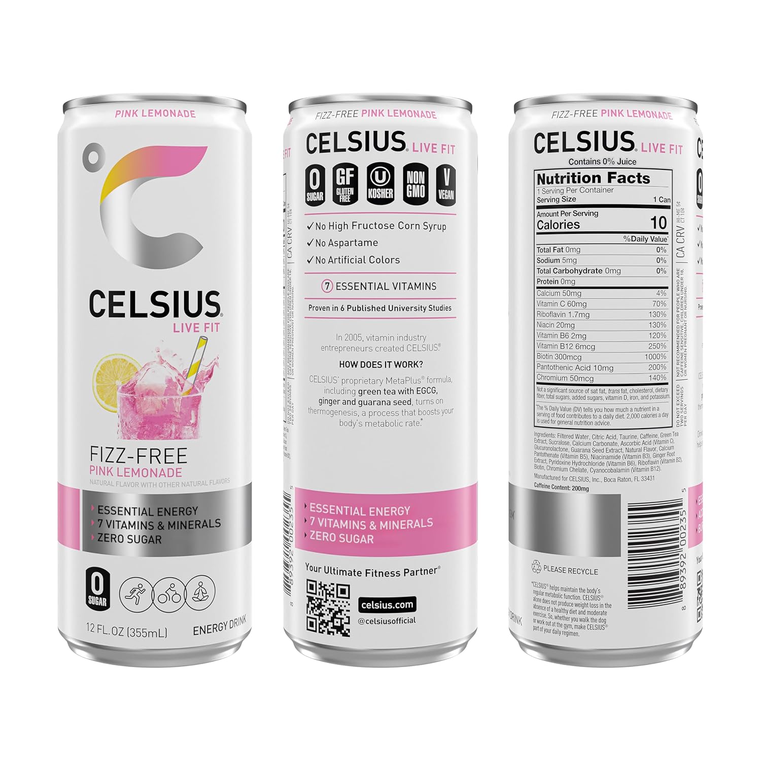 CELSIUS Sparkling Cola, Sugar Free Energy Drink, 12 Fl Oz (Pack of 12)