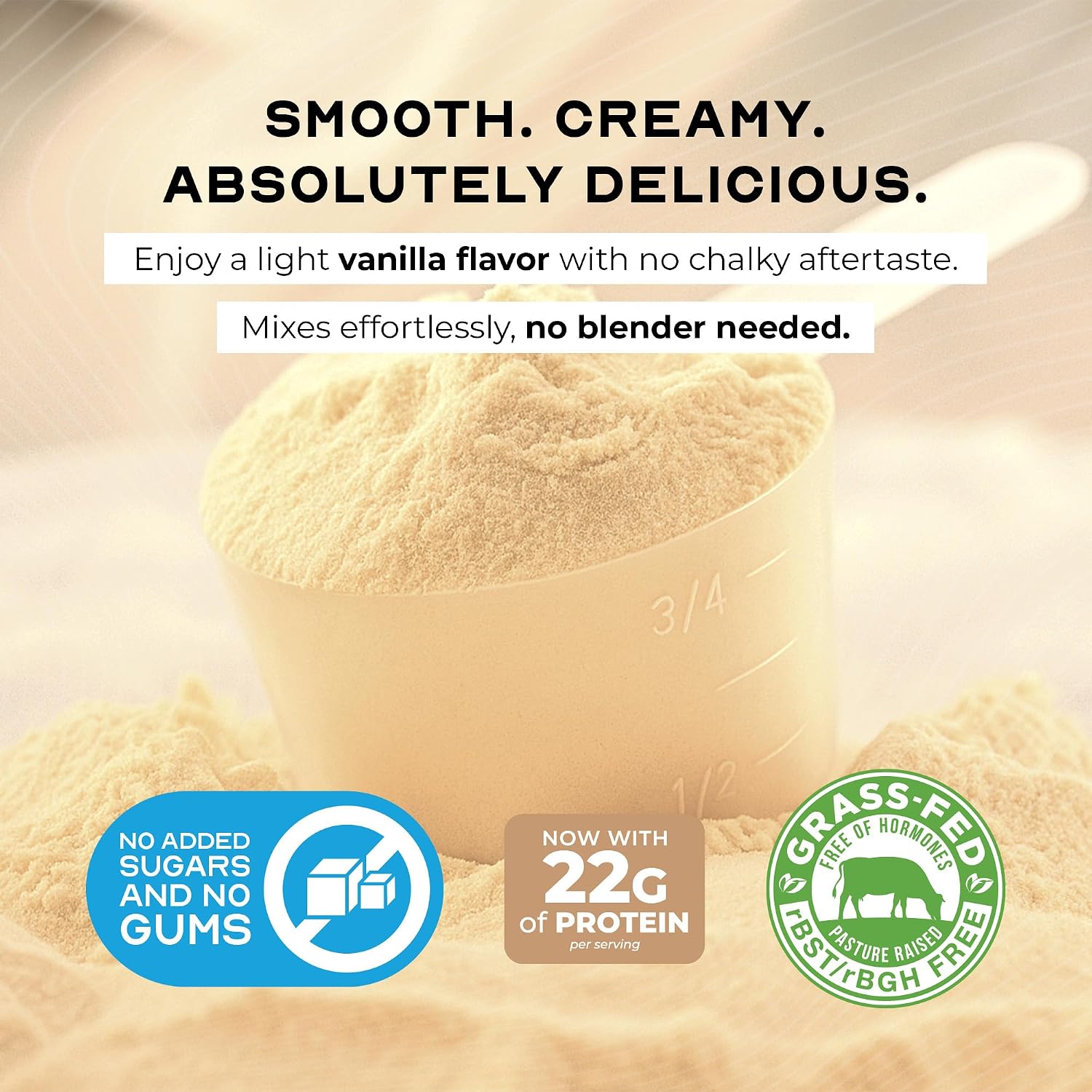 Muscle Feast Grass-Fed Whey Protein Concentrate Powder, Vanilla (2lb) | All Natural, Hormone Free Pasture Raised Whey Protein Powder for Women & Men, Clean, Non-GMO, Delicious Whey Concentrate