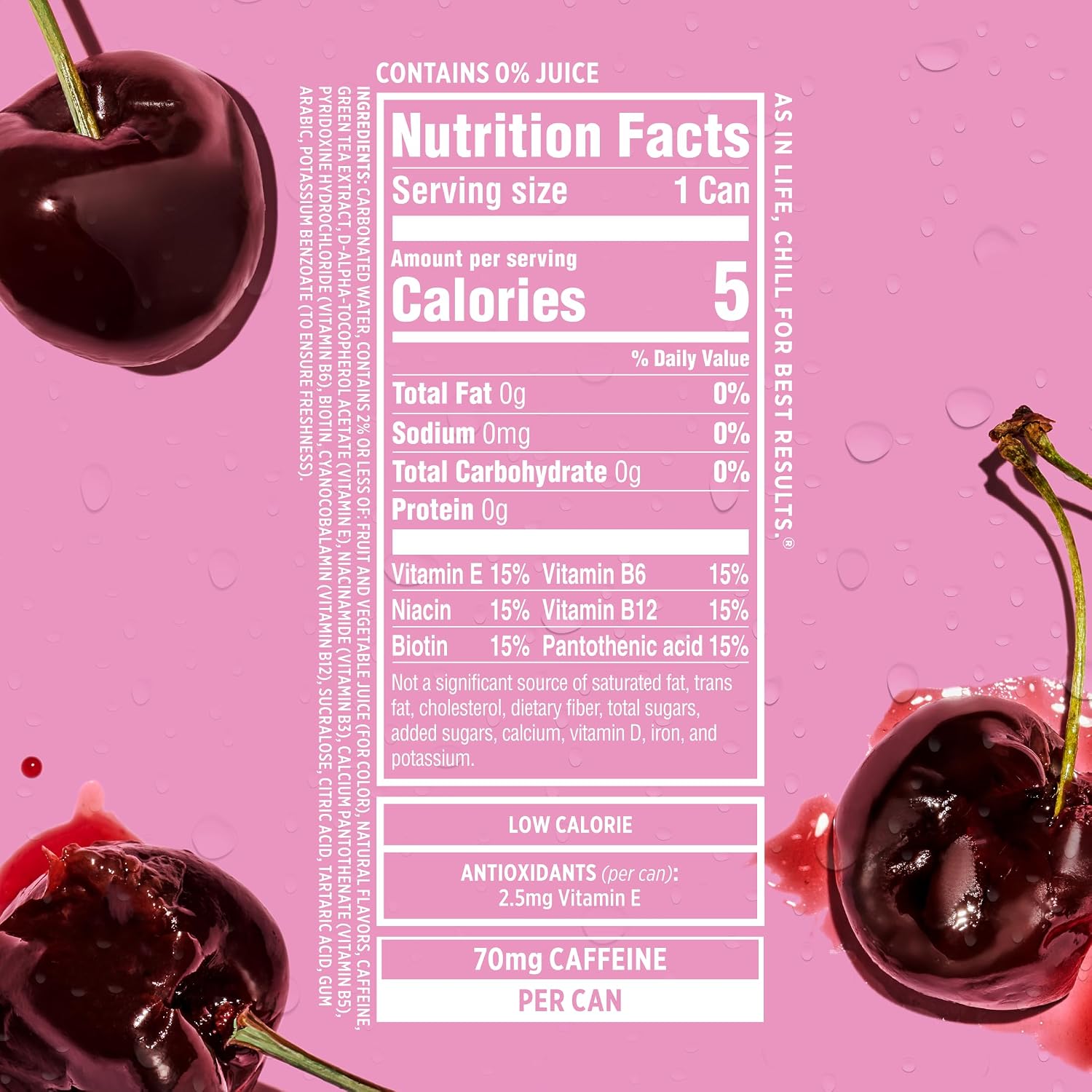 Sparkling Ice Caffeine Black Raspberry Sparkling Water with Caffeine, Zero Sugar, with Antioxidants and Vitamins,16 fl oz Cans (Pack Of 12)