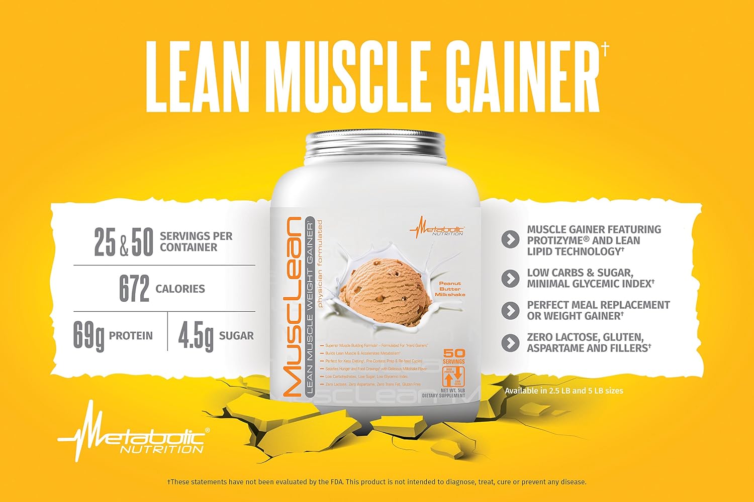 Metabolic Nutrition - Musclean - Milkshake, Whey High Protein Meal Replacement, Maintenance Nutrition, Low Carb, Keto Diet, Digestive Enzymes, Chocolate, 2.5 Pound (25 ser)