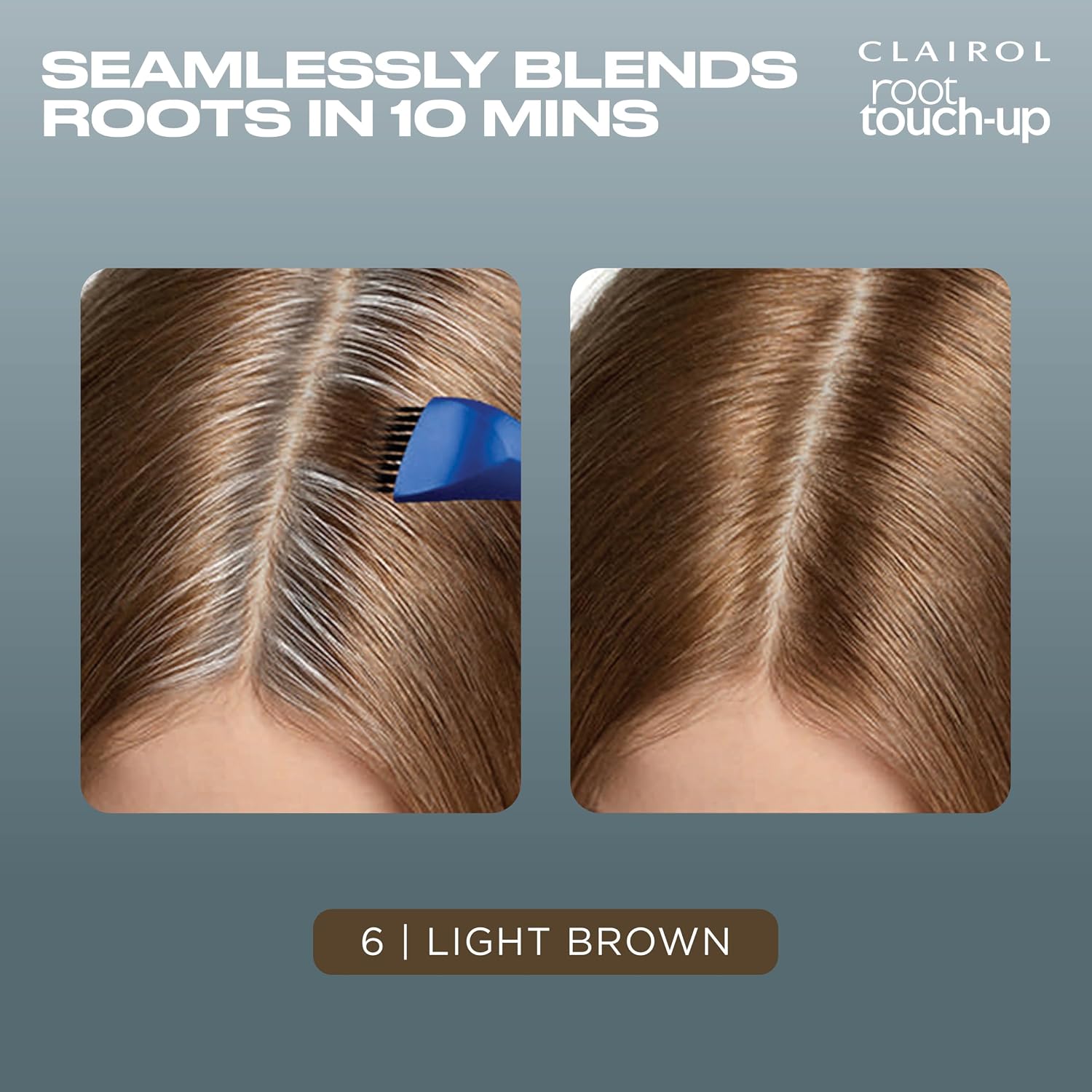 Clairol Root Touch Up Permanent Hair Dye, 6 Light Brown, Pack of 2