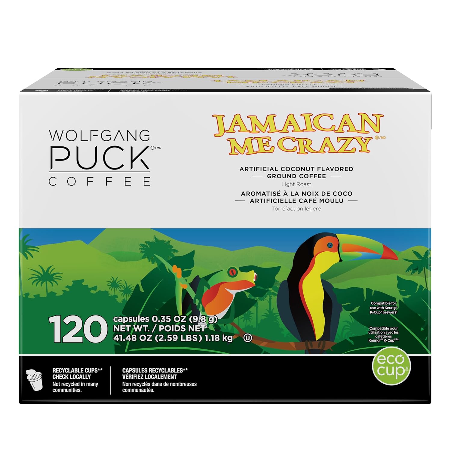 Wolfgang Puck Coffee Single Serve Capsules, Compatible with Keurig K-Cup Brewers, Hawaiian Hazelnut, 24 Count