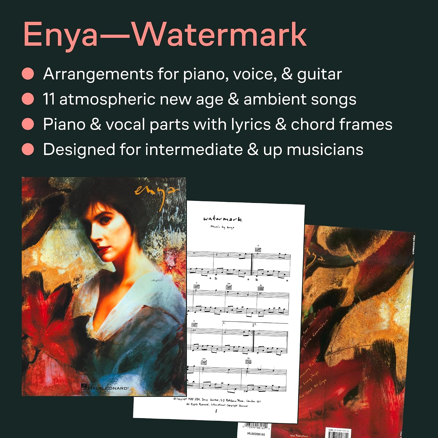 Enya - Watermark | Piano Vocal Guitar Songbook | Celtic New Age Sheet Music Collection for Piano Players | Transcribed Vocal Melodies with Guitar