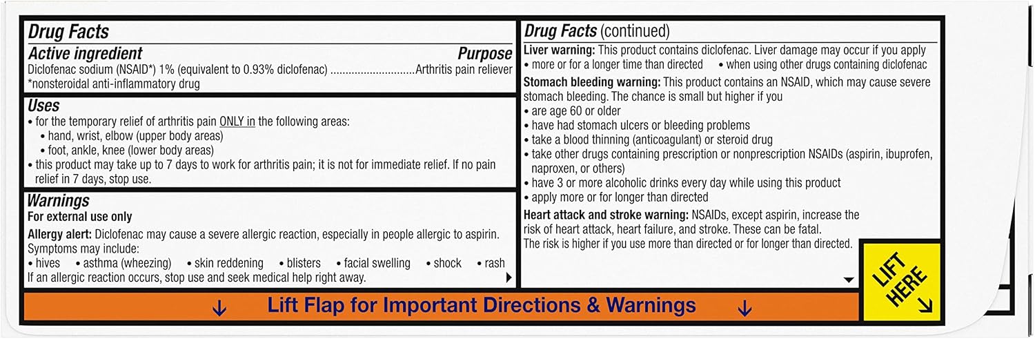 Voltaren Arthritis Pain Gel, Diclofenac Pain Relief Cream, 100 g, 2 Pack
