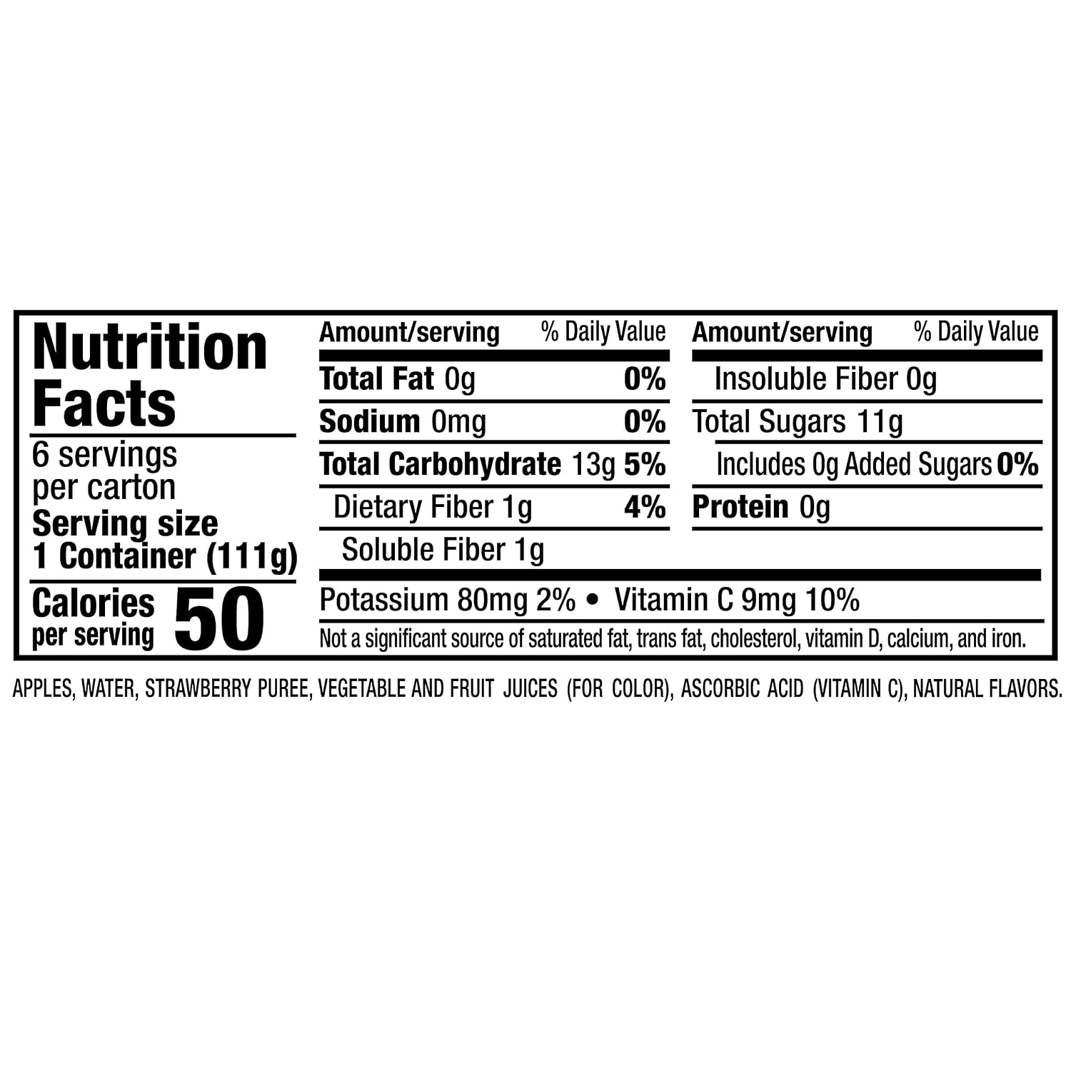 Mott's No Sugar Added Strawberry Applesauce, 3.9 Ounce Cup, 6 Count (Pack of 12)