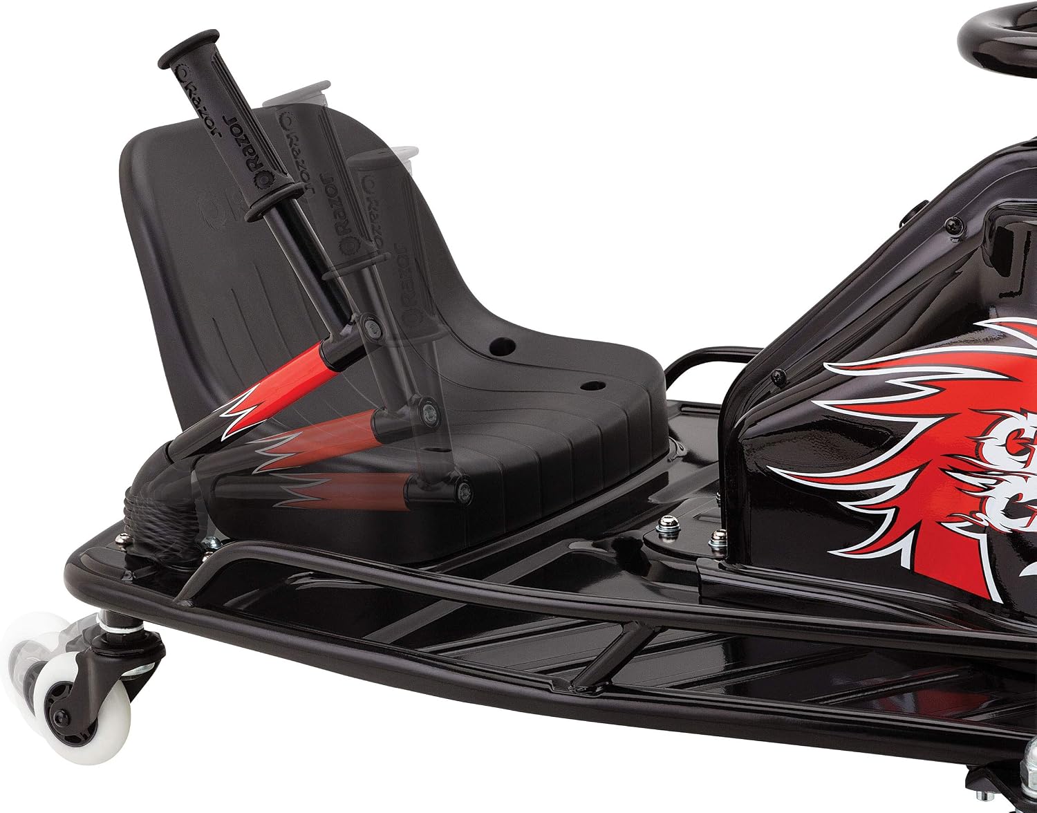 Razor Crazy Cart DLX for Kids Ages 9+ - 24V Electric Drfting Go Kart - Enhanced Drift Bar, Brodie Knob Steering, Variable Speed, Up to 12 mph