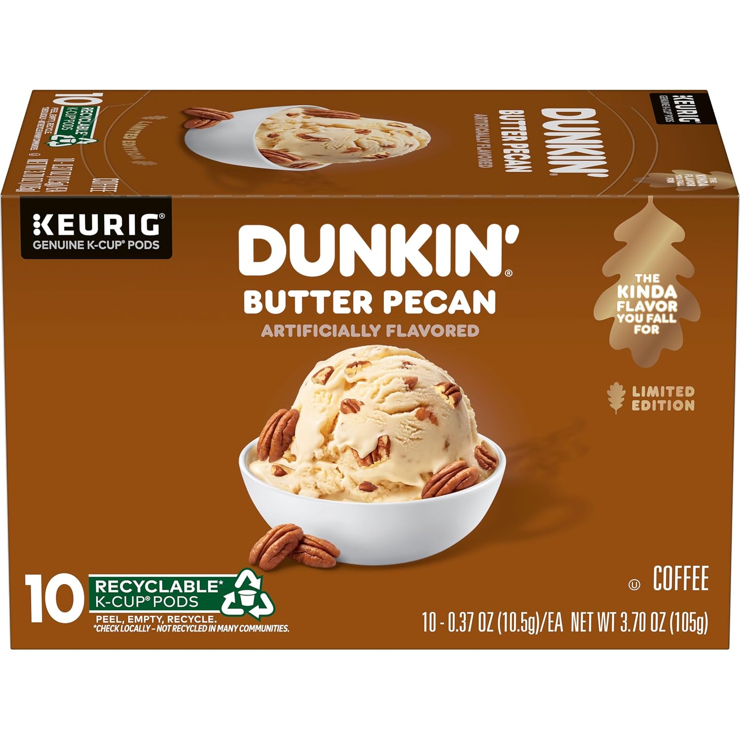 Dunkin’ Pumpkin Spice Artificially Flavored Coffee, 60 Keurig K-Cup Pods | 6 boxes of 10 single serve coffee pods each, Limited edition fall flavor, Made with arabica coffee, SNAP EBT eligible