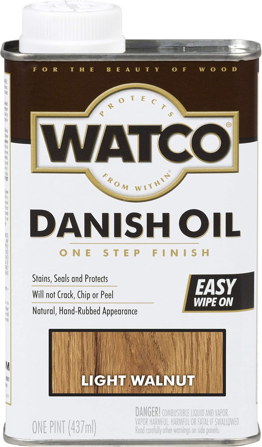 Watco 65351 Danish Oil Wood Finish, Pint, Black Walnut