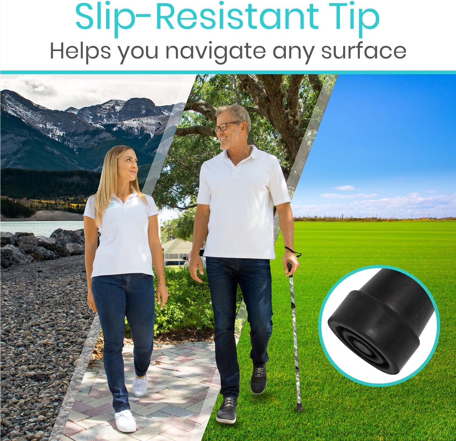 Vive Folding Cane - Foldable Walking Cane for Men, Women - Fold-up, Collapsible, Lightweight, Adjustable, Portable Hand Walking Stick - Balancing Mobility Aid - Sleek, Comfortable | Lightweight, Adjustable, Portable Hand Stick Balancing Mobility Aid Slee…