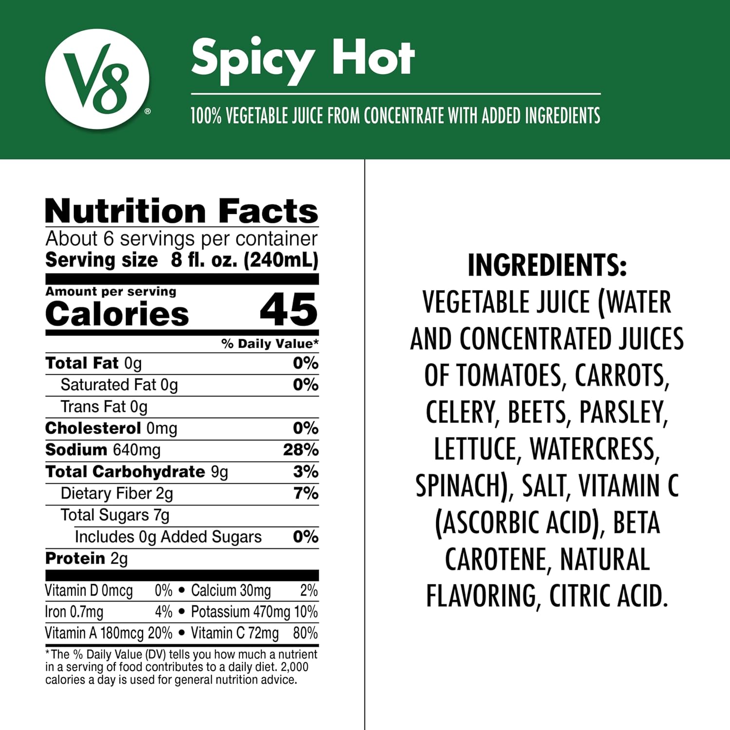 V8 Original 100% Vegetable Juice, 12 fl oz Bottle (12 Pack)