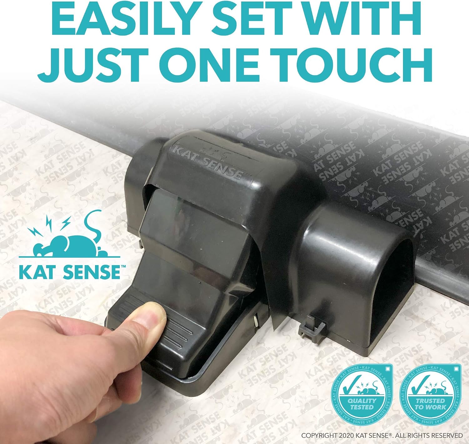 Kat Sense Covered Rat Trap & Chipmunk Trap, Prevents Accidental Triggering with Tunnel Design, Quick Action Pest Control Device
