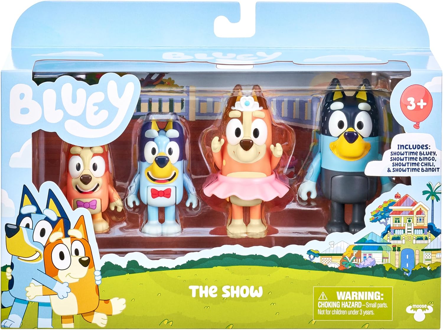 Bluey School Figurine Toys Pack of 4, Articulated Character Toys with Chloe, Rusty, and Calypso Figurines, Small Action Figures for Kids Ages 3+