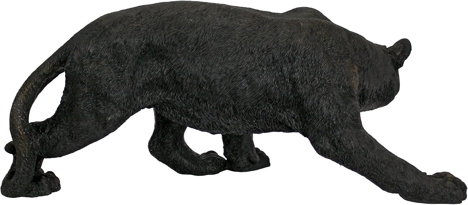 Design Toscano Shadowed Predator Black Panther Garden Statue, Medium 26 Inch, Polyresin, Black