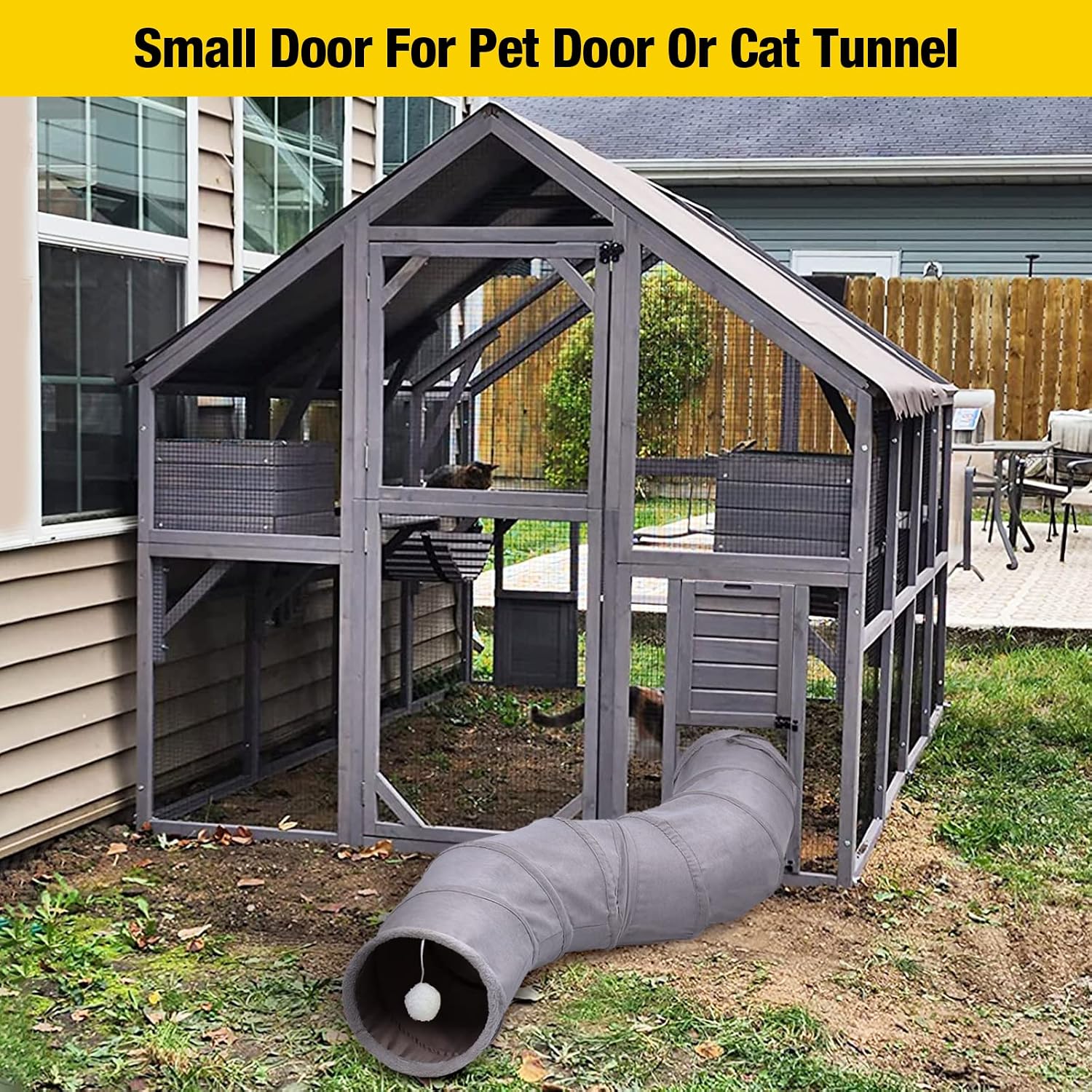 Aivituvin Extra Large Window Catio 5-Level Outdoor Cat Enclosure with Cover