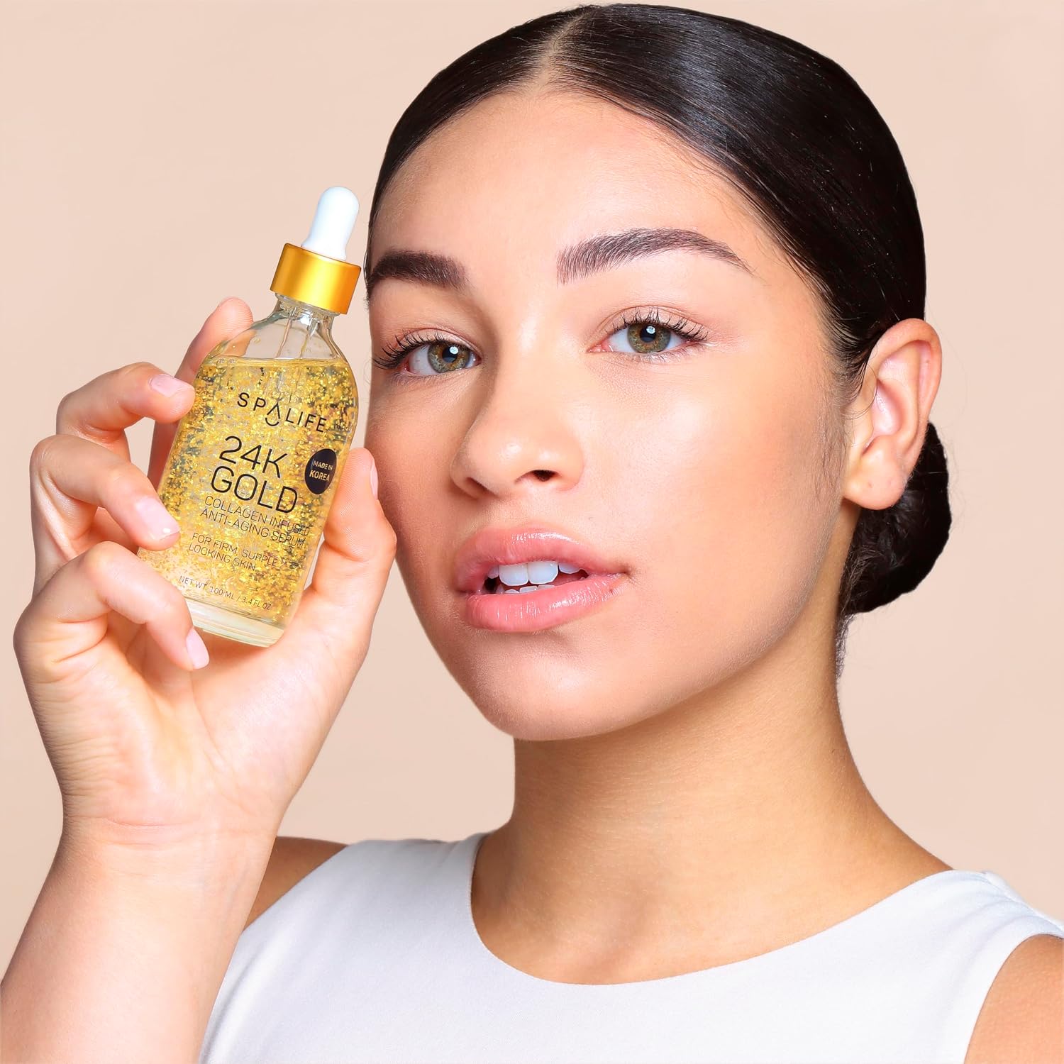 SpaLife Beauty Pearl Hyaluronic Acid Serum & 24k Gold Anti Aging Serum | AM/PM Facial Routine Duo | Deep Collagen Hydrating Treatment | Firming