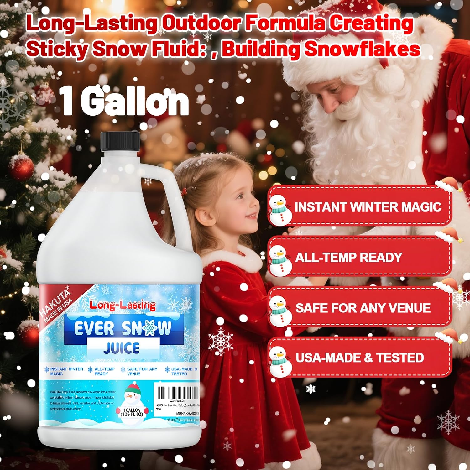 Hakuta Flakes Snow Machine Fluid, Long-Lasting Snow Juice 1 Gallon