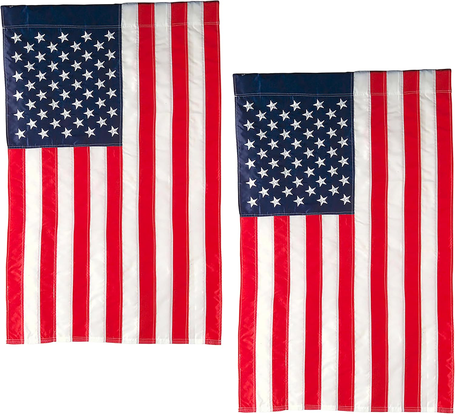 Evergreen American Flag 12x18 Double Sided | Patriotic House Flags For Outside Outdoor | Small American Flag Garden Size | Embroidered Stars and Stripes | USA Residential or Commercial