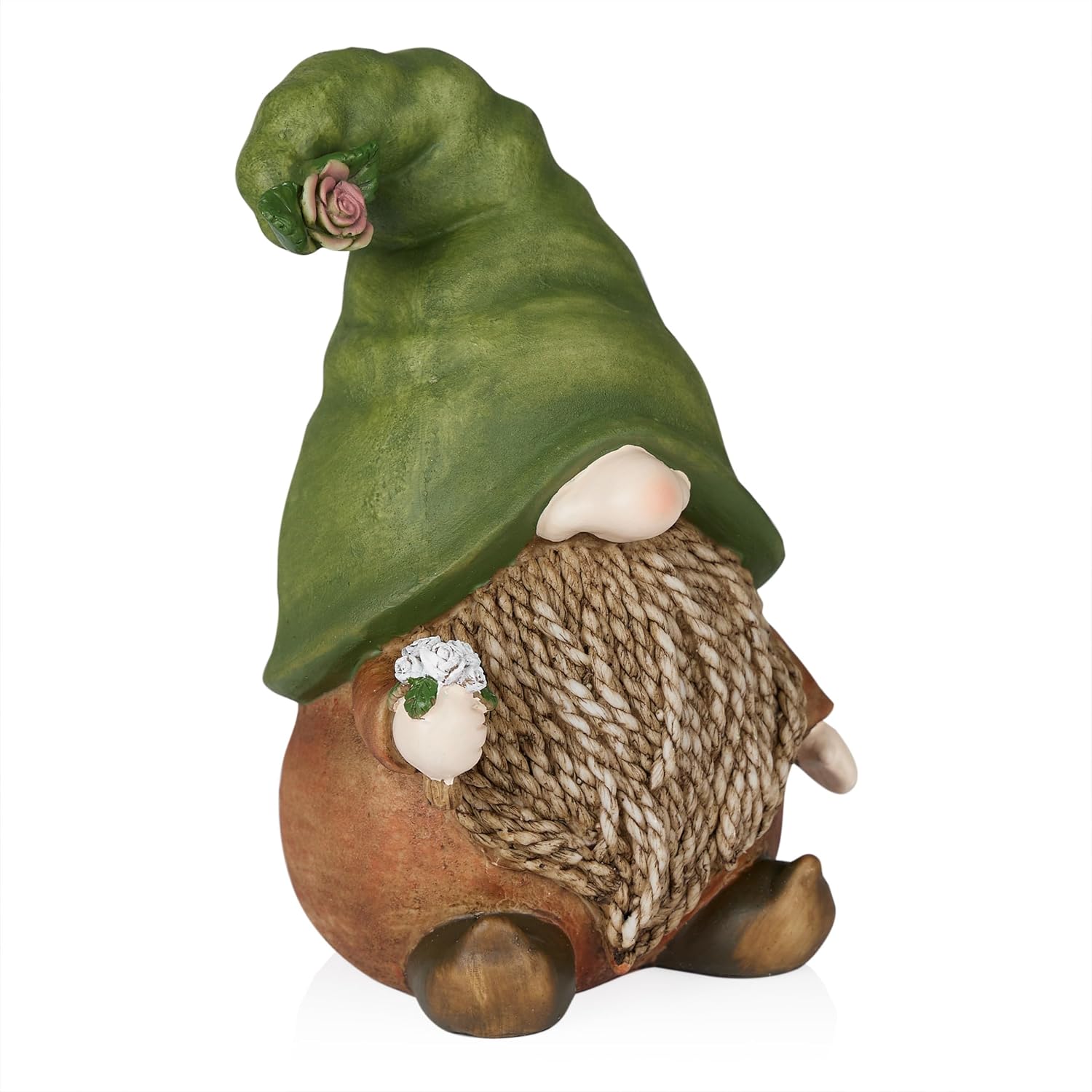 Alpine Corporation 12" Tall Traditional Outdoor Garden Gnome Yard Statue Decoration