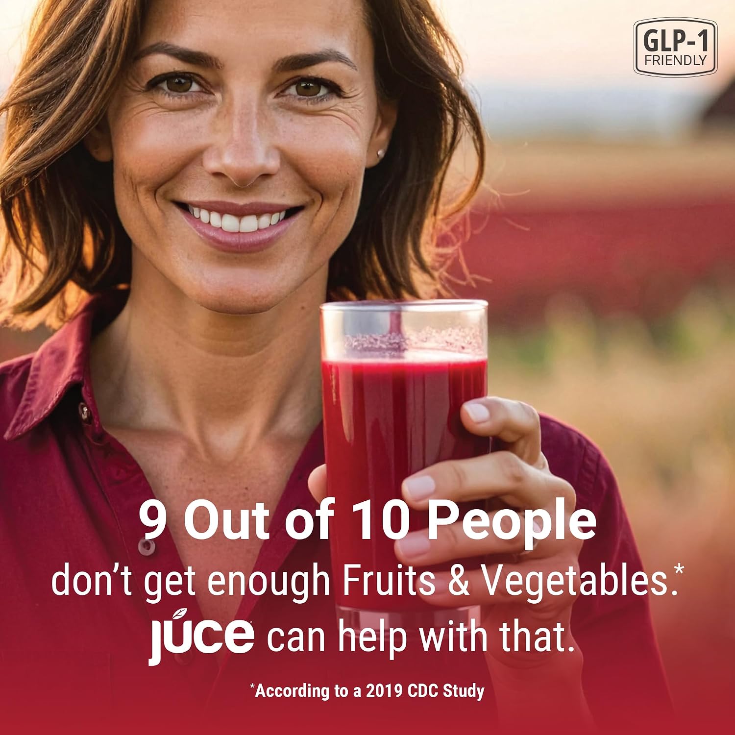Juce Reds Organic Superfood Powder | Beet Root, 64 Superfoods | 20 Servings | Garden Berry flavor | Probiotics