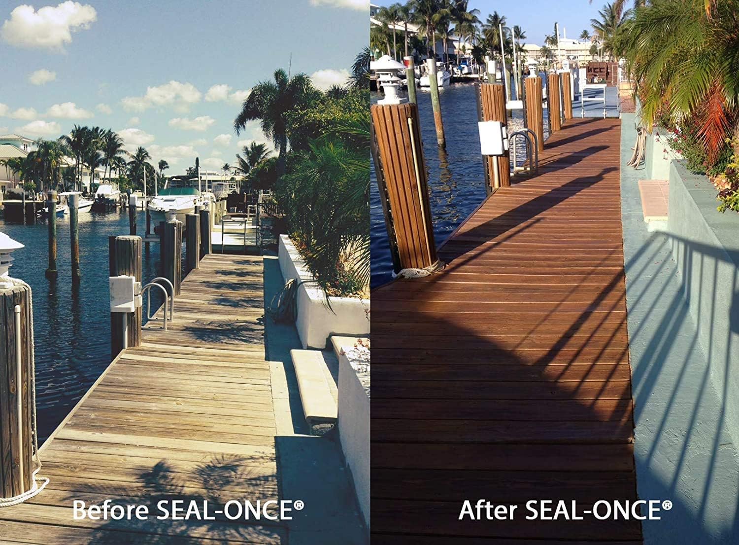 Seal-Once Nano+Poly Wood Sealer and Waterproofer, Clear, 1 Gallon | With Polyurethane, Water-based, Low-VOC, Waterproofer & Stain, For Decks, Fences & Log Homes
